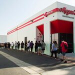 Line at the grand opening of Corona store