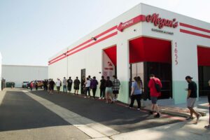 Line at the grand opening of Corona store