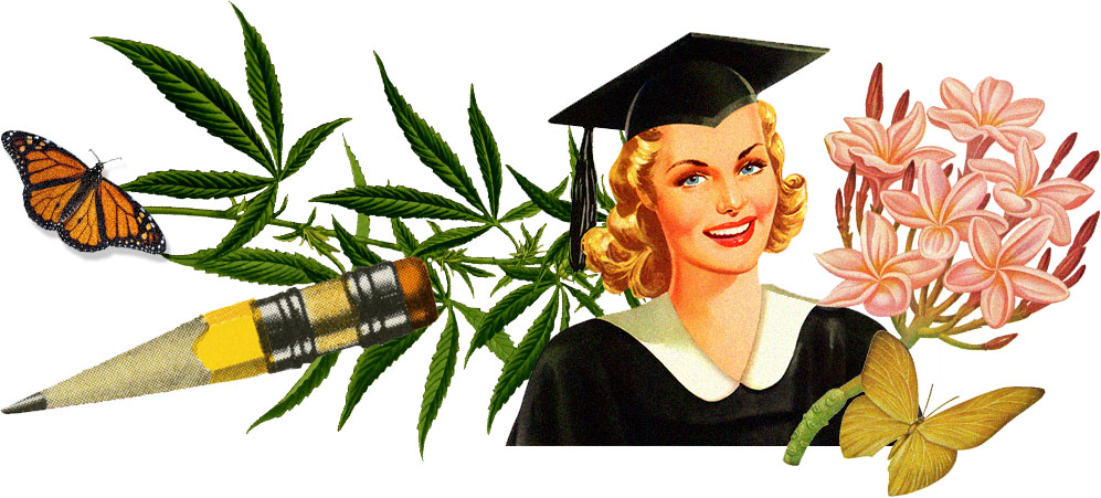 Woman in graduation outfit
