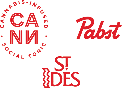 CANN, Pabst, and St Idles logos