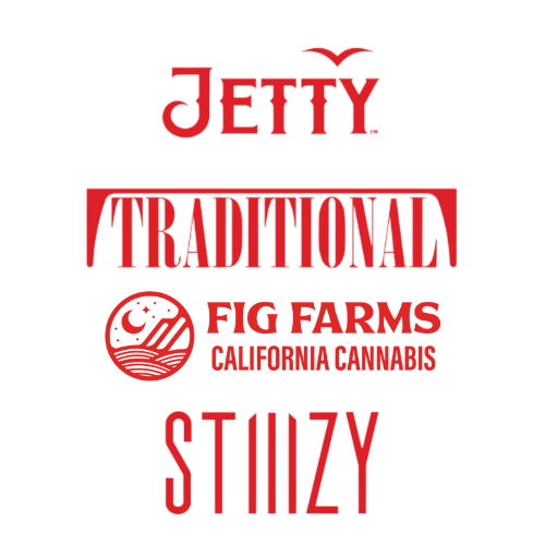 Jetty, Traditional, Fig Farms, and Stiiizy logos