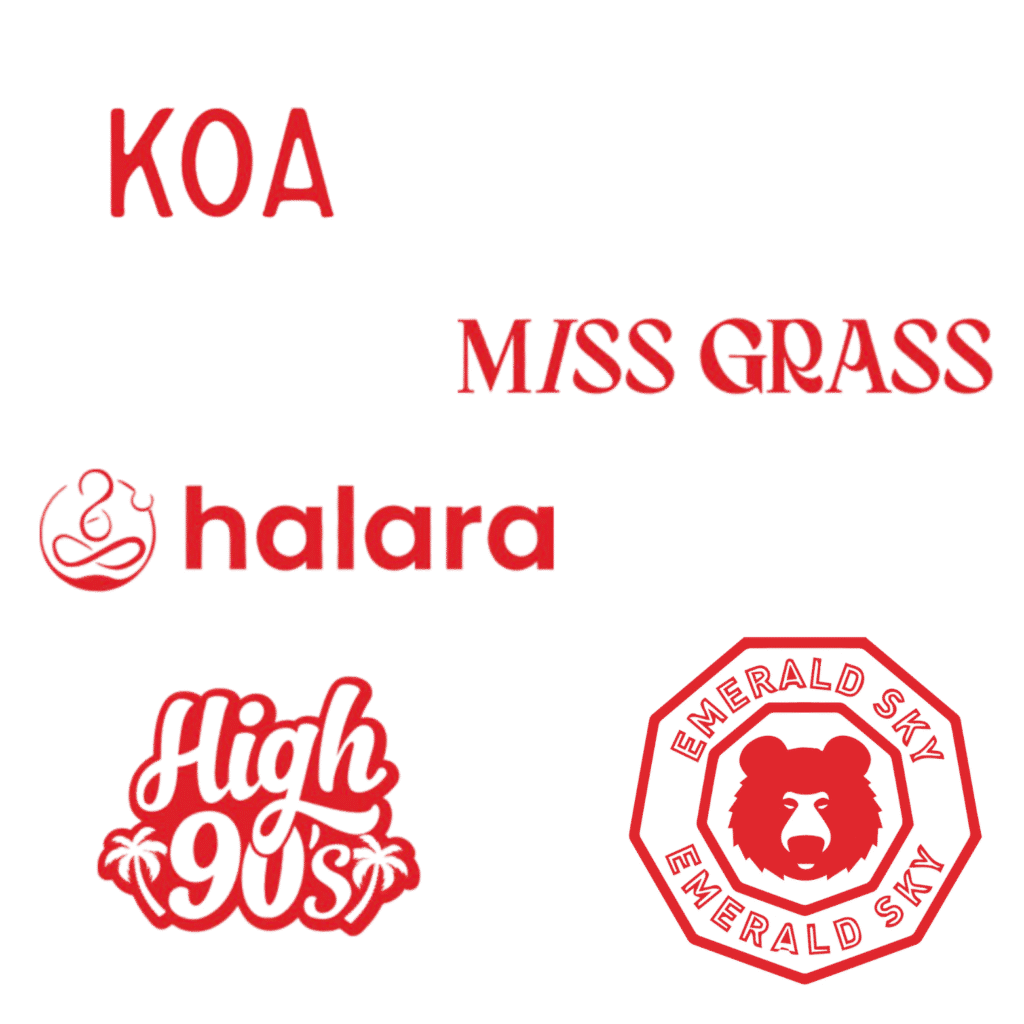 KOA, Miss grass, Halara, High 90's & Emerald Sky