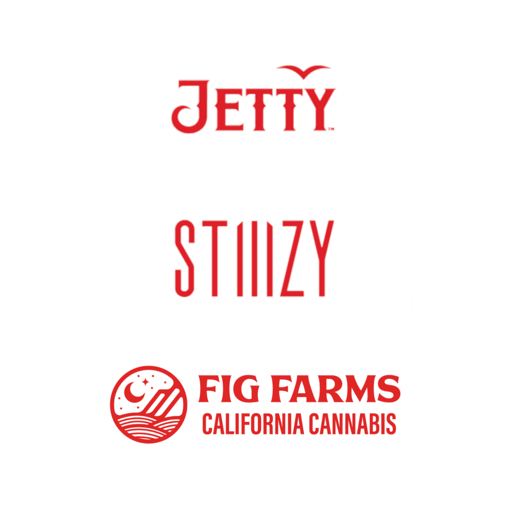 Jetty, Stiiizy, & Fig Farms logos