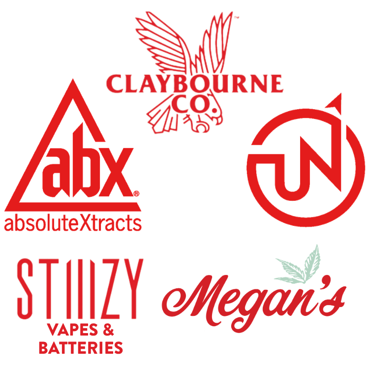 Claybourne, AbsoluteXtracts (ABX), UpNorth, Stiiizy Vapes & Batteries, & Megan's Brand